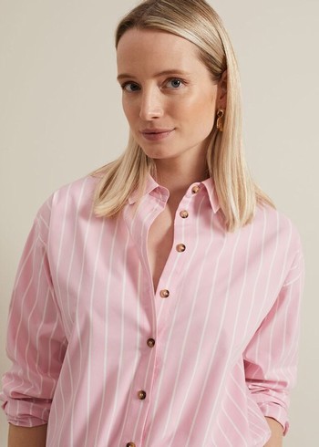 Phase Eight Stripe Shirts Pink Canada | IGPEOY-924